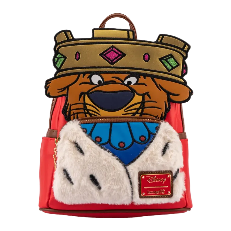 Loungefly Disney Robin Hood Prince John cosplay mini backpack front view