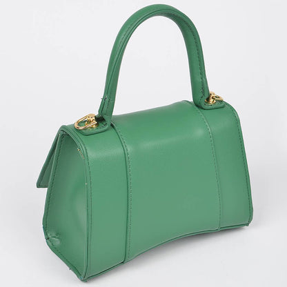 Faux Leather Top Handle Bag: Lavender