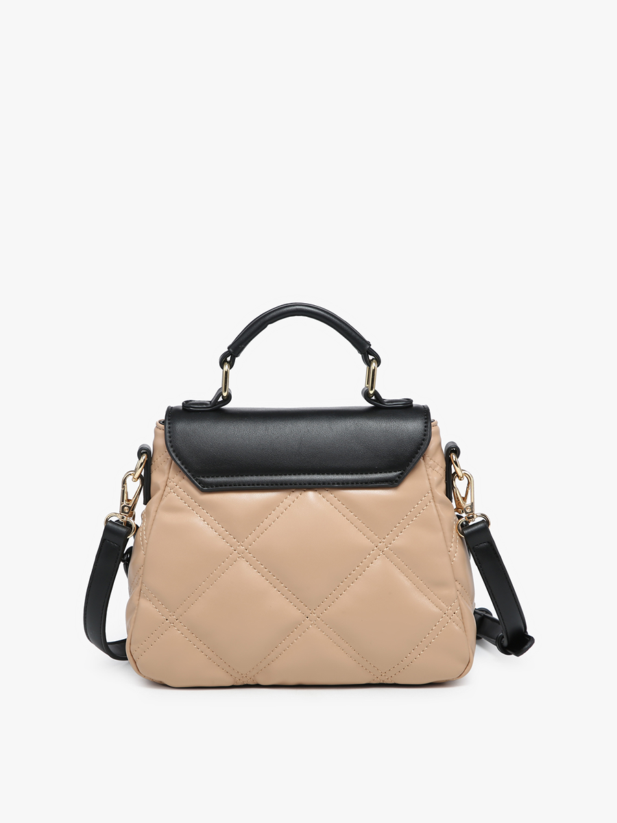 Ollie Quilted Crossbody Bag – Chain Strap | M2405 : Black/Grey