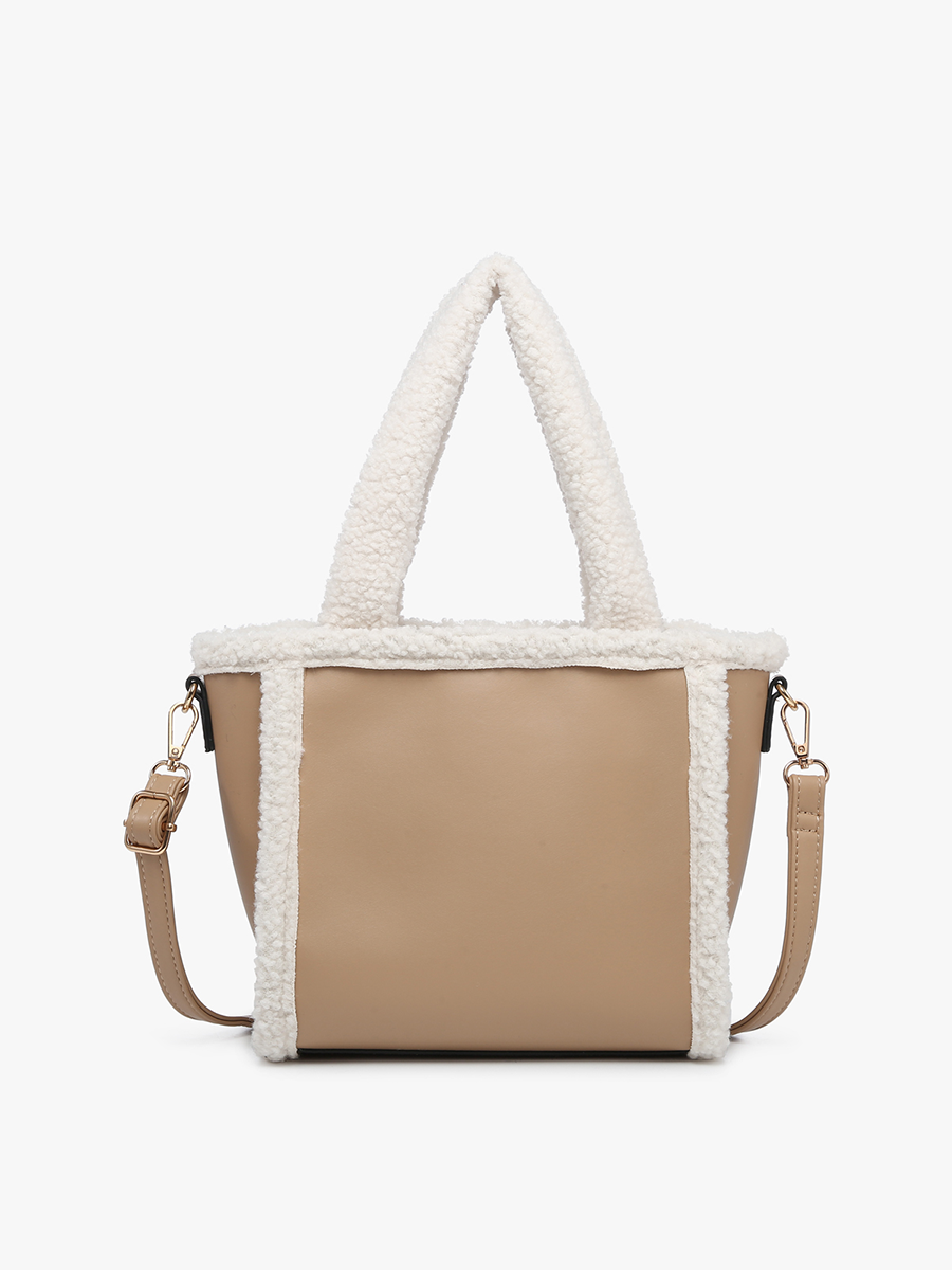 Helsinki Sherpa Trim Satchel/Crossbody | JN2378 : Off White/Black