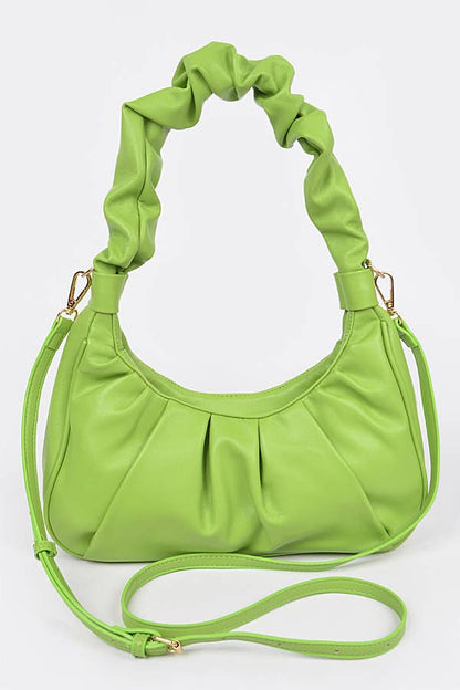 Pleated Simple Shoulder Bag: Pink