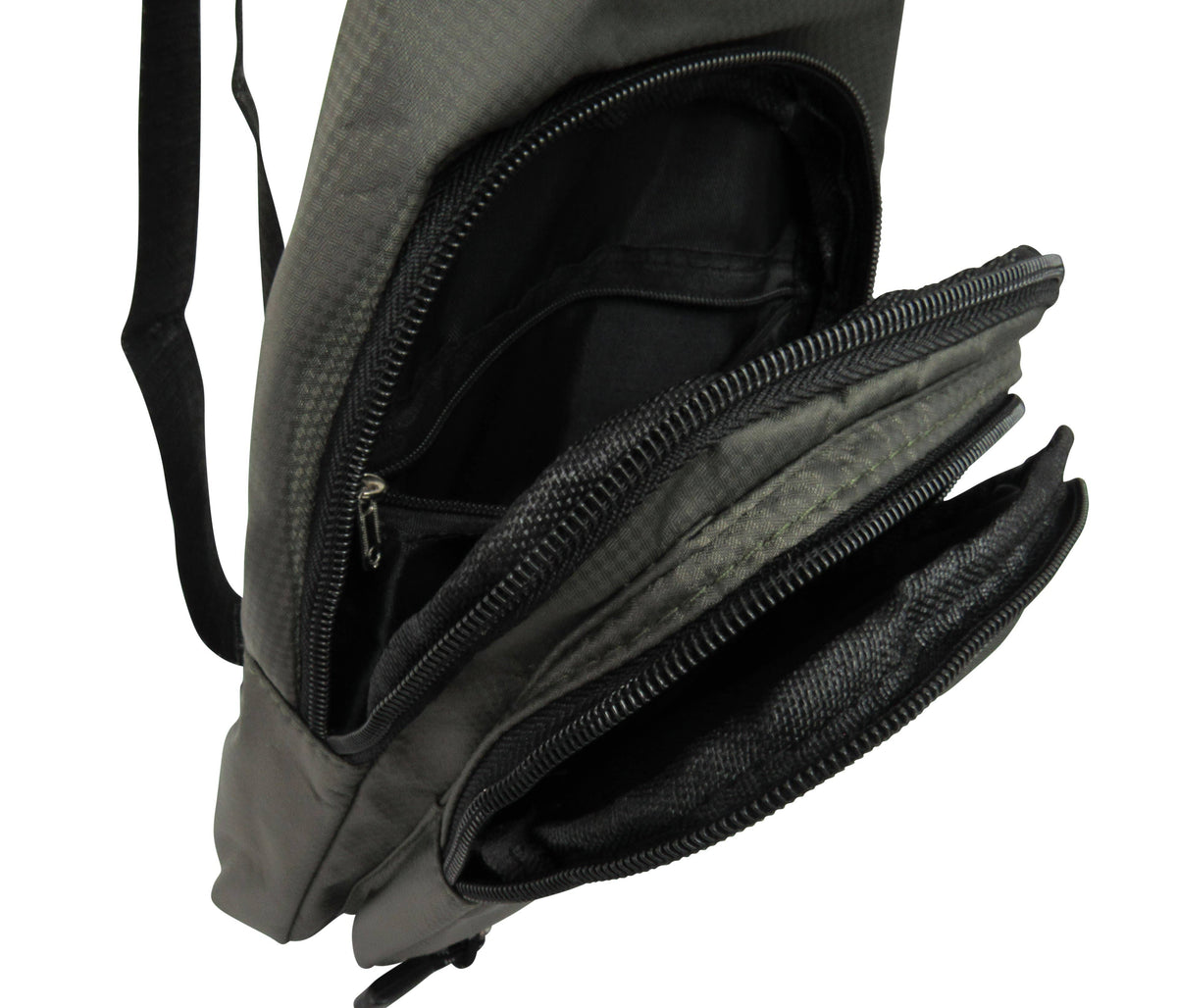 Polished Canvas Sling Bag - Sleek Urban Chest Crossbody