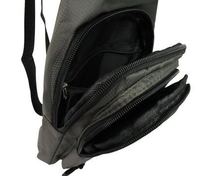 Polished Canvas Sling Bag - Sleek Urban Chest Crossbody