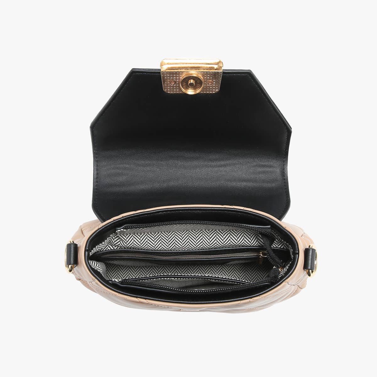 Ollie Quilted Crossbody Bag – Chain Strap | M2405 : Black/Grey