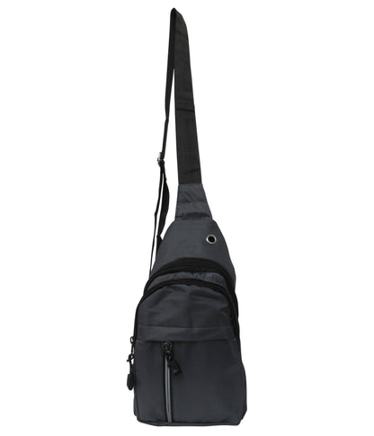 Polished Canvas Sling Bag - Sleek Urban Chest Crossbody