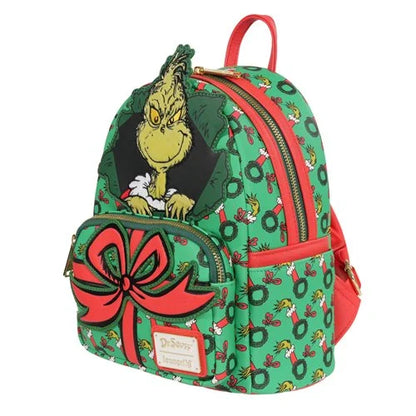 Loungefly How the Grinch Stole Christmas Grinch Christmas Present Mini Backpack - Limited Edition Exclusive