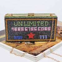 Unlimited Rhinestone Party Clutch: Multicolor