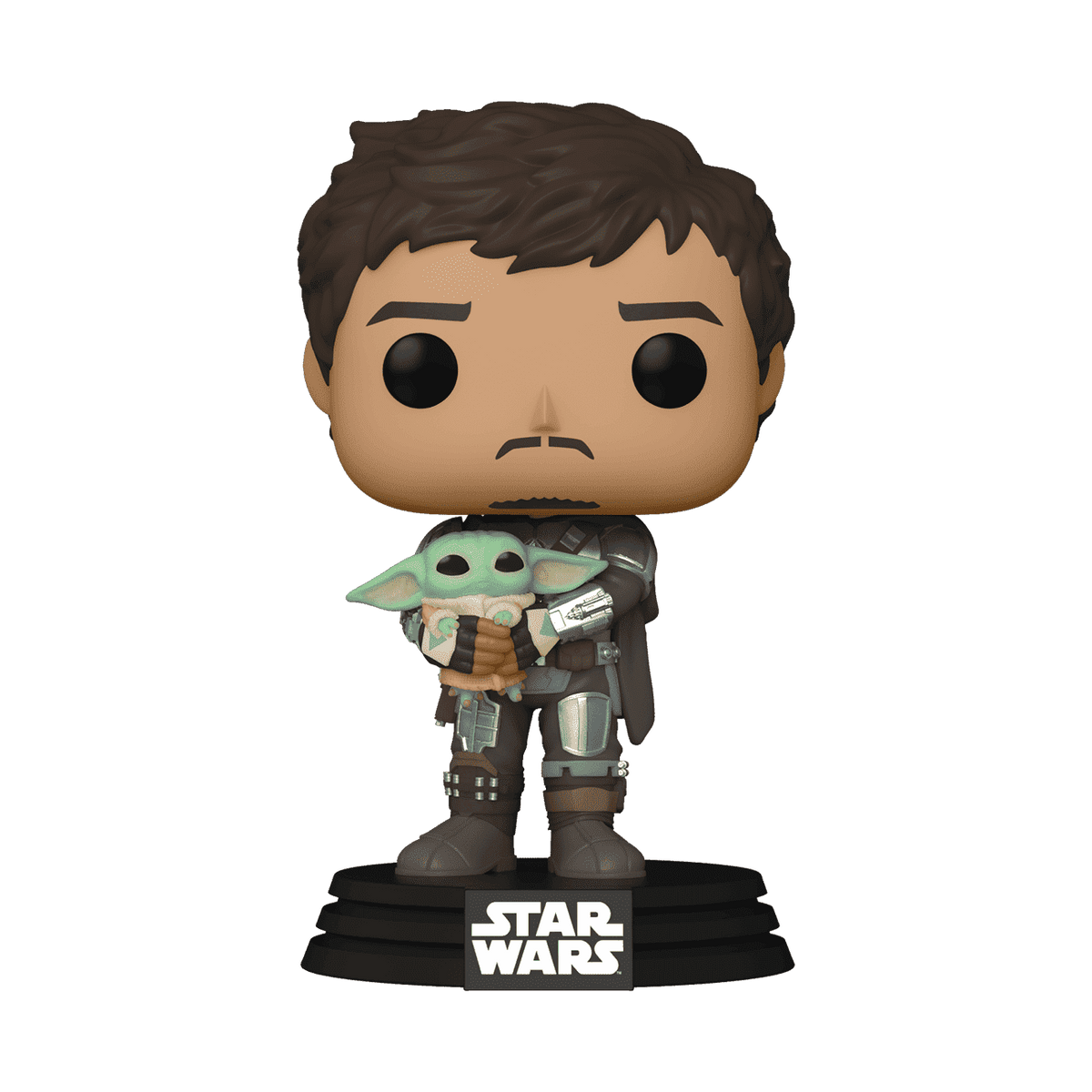 Star Wars The Mandalorian Din Djarin Holding Grogu Vinyl Figure #461 front