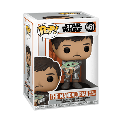 Star Wars The Mandalorian Din Djarin Holding Grogu Vinyl Figure #461