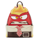 Backpack designed like a character with a red face, yellow hair, and a tie, featuring the Pixar logo.