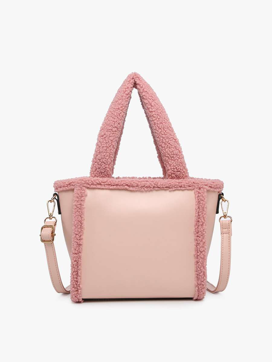 Helsinki Sherpa Trim Satchel/Crossbody | JN2378 : Off White/Black
