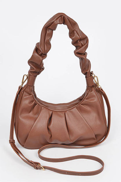 Pleated Simple Shoulder Bag: Pink