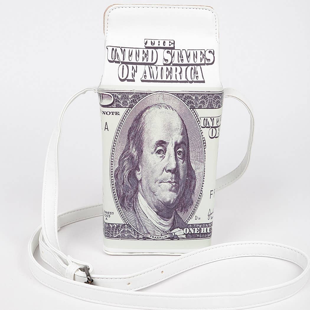 US Dollar Crossbody Bag: White