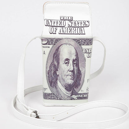 US Dollar Crossbody Bag: White