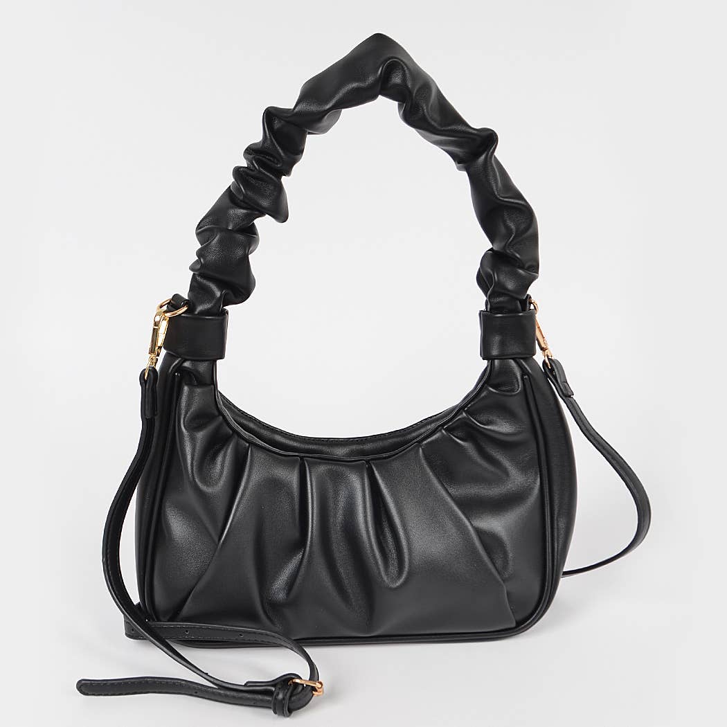 Pleated Simple Shoulder Bag: Pink