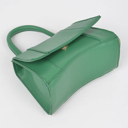 Faux Leather Top Handle Bag: Lavender