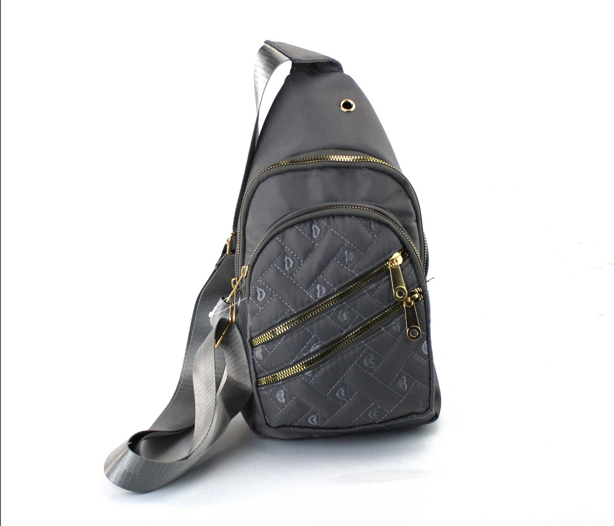 Polished Nylon Sling Bag - Sleek Multi-Pocket Chest Pack