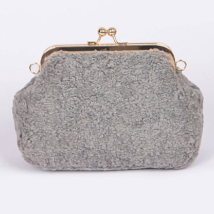 Faux Shearling Clutch 803
: Dark Pink