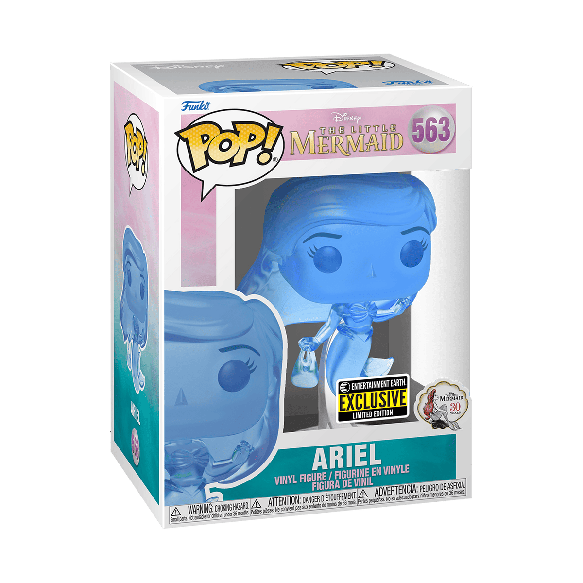 Little Mermaid Ariel Blue Translucent Vinyl Figure #563 Entertainment Earth Exclusive front