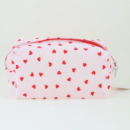 Lovely Heart Print Semi-Clear Cosmetic Make Up Pouch: MT