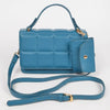 Quilted Top Handle Bag: Teal