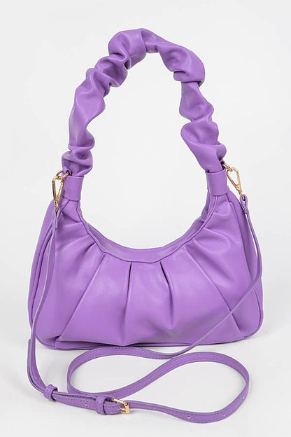 Pleated Simple Shoulder Bag: Pink