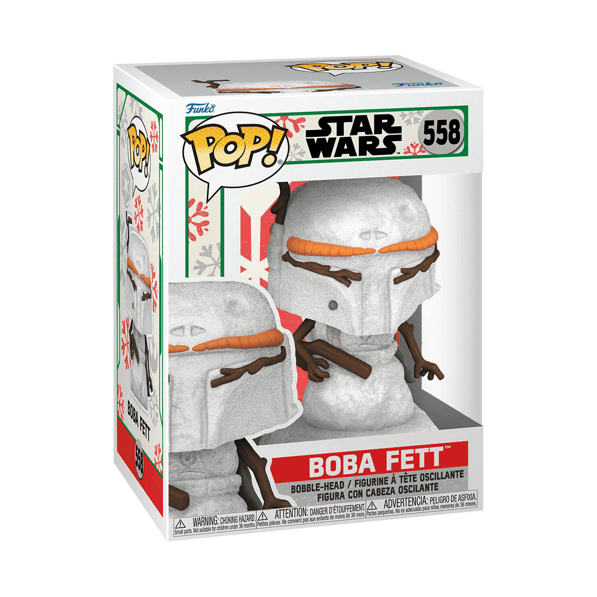 Star Wars Holiday Boba Fett Snowman Bobblehead #558