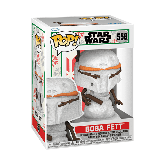 Star Wars Holiday Boba Fett Snowman Bobblehead #558