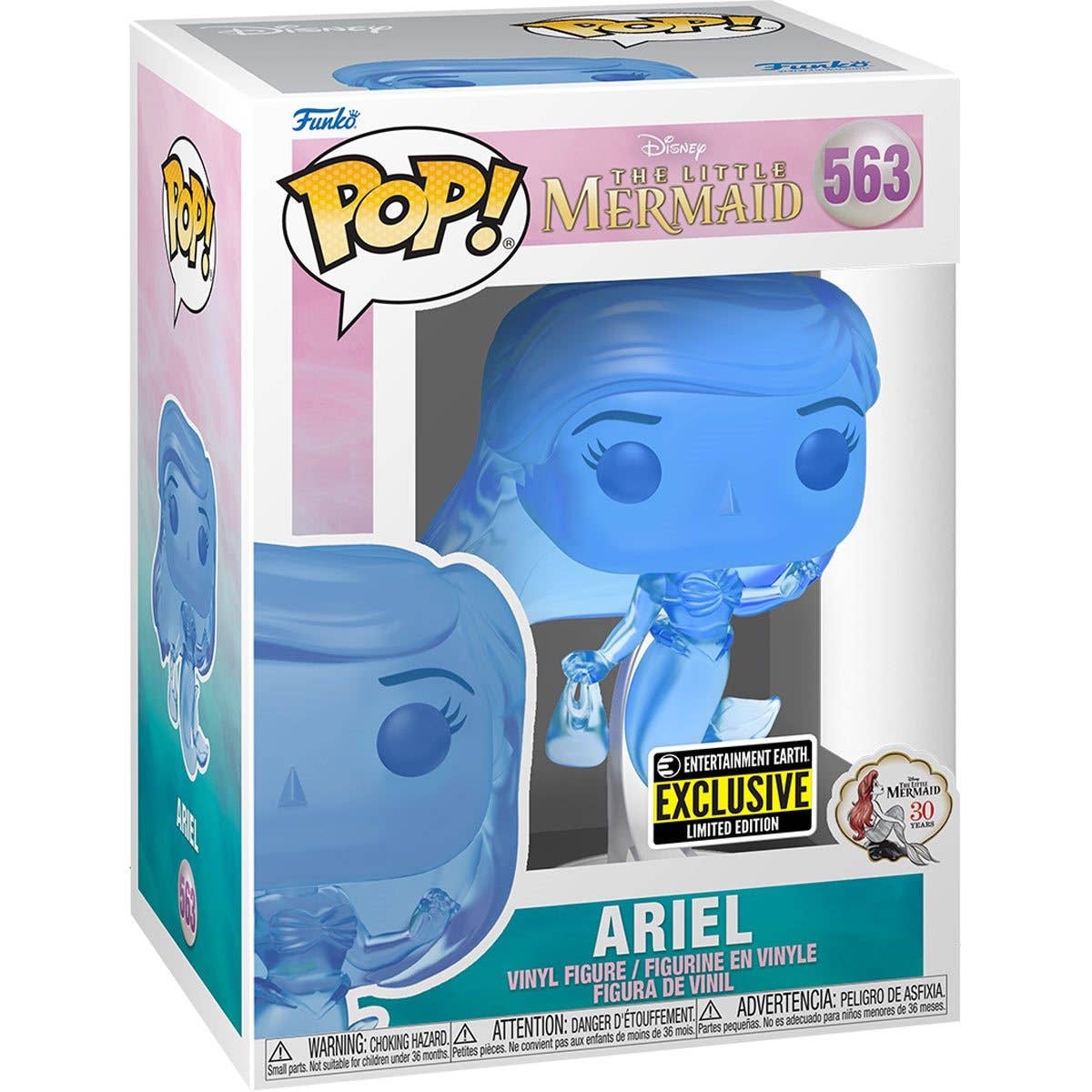Little Mermaid Ariel Blue Translucent Vinyl Figure #563 Exclusive - alternate view 4