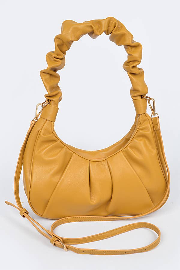 Pleated Simple Shoulder Bag: Pink
