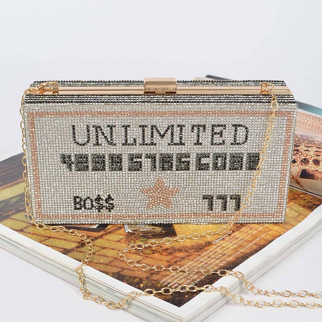 Unlimited Rhinestone Party Clutch: Multicolor