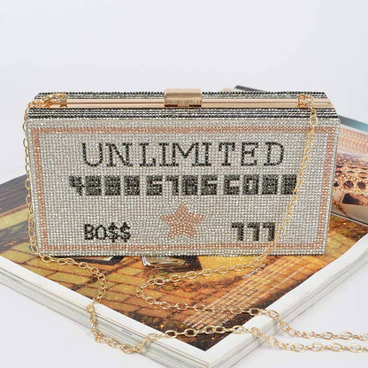 Unlimited Rhinestone Party Clutch: Multicolor