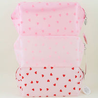 Lovely Heart Print Semi-Clear Cosmetic Make Up Pouch: MT