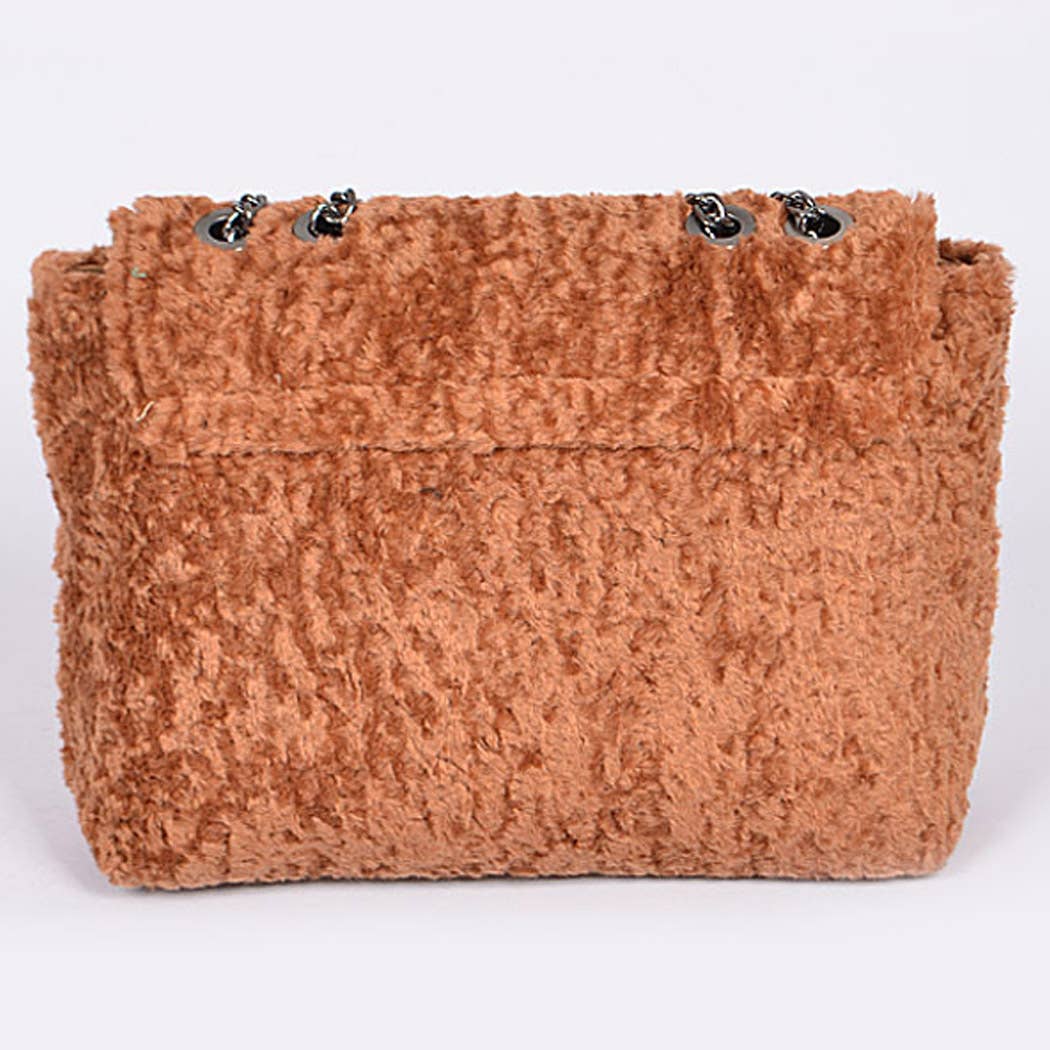 Faux Fur Clutch: Dark Pink