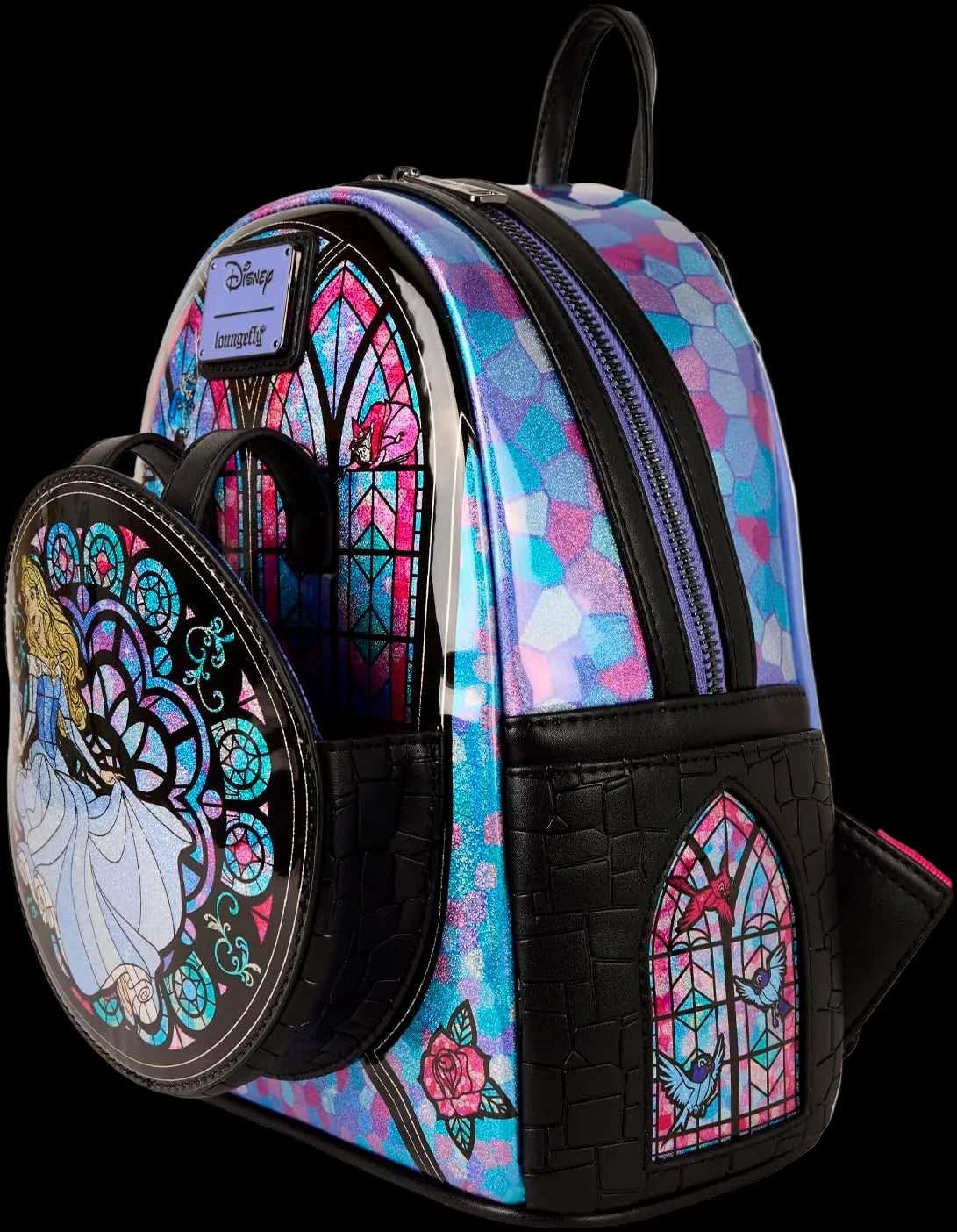 Sleeping Beauty Aurora Stained Glass Mini Backpack Exclusive Loungefly Disney Princess