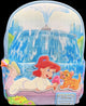 Backpack with Disney character design featuring a girl and dog by a fountain.