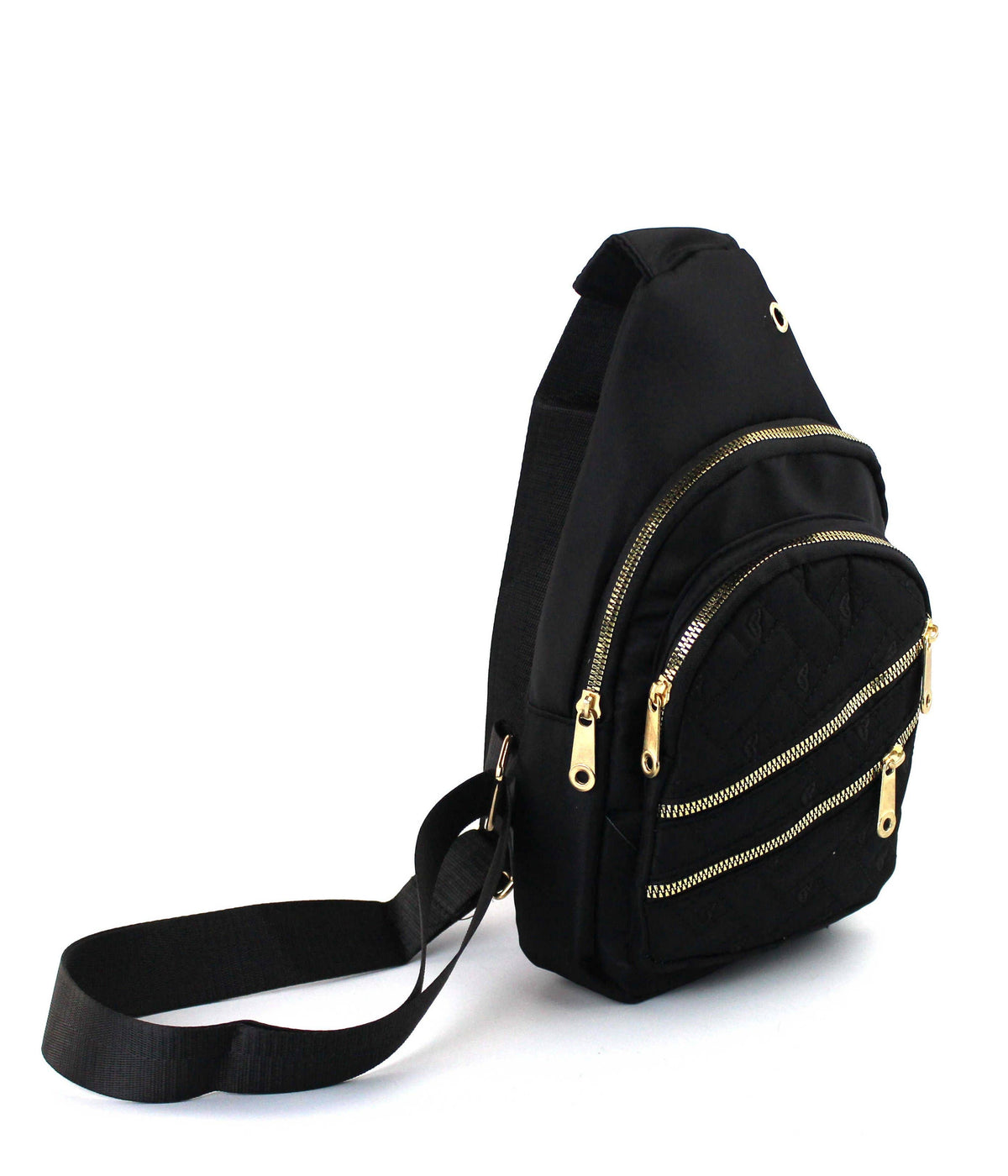 Polished Nylon Sling Bag - Sleek Multi-Pocket Chest Pack