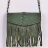Animal Print Tassel Clutch: Green