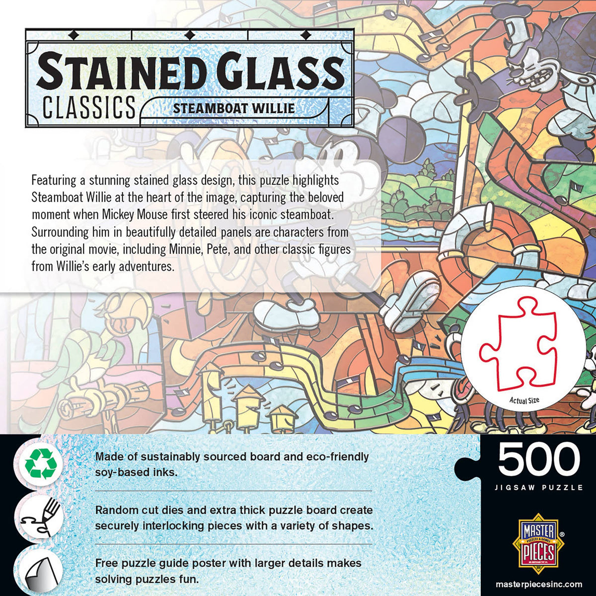 Stained Glass - Steamboat Willie 500 Piece Jigsaw Puzzle