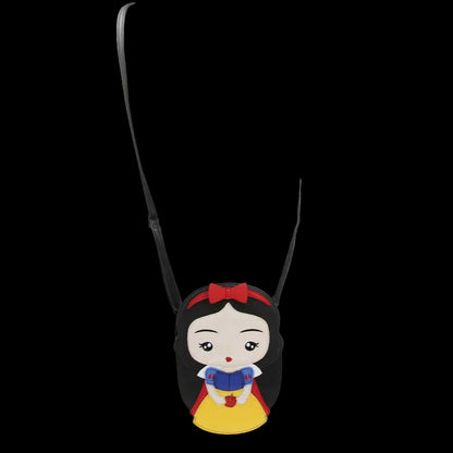 Snow White-themed crossbody bag on a mannequin with a white background