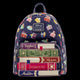 Backpack with Disney book design and character illustrations on a white background