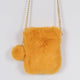 Faux Fur Cellphone Bag: Mustard