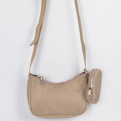 Women's Nylon Zip Crossbody Clutch with Mini Bag: COB