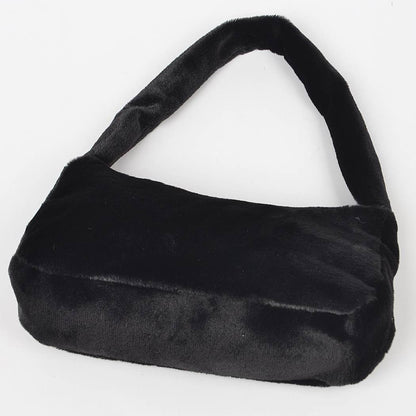 HPC5123 SOLID FAUX FUR SHOULDER BAG: Yellow