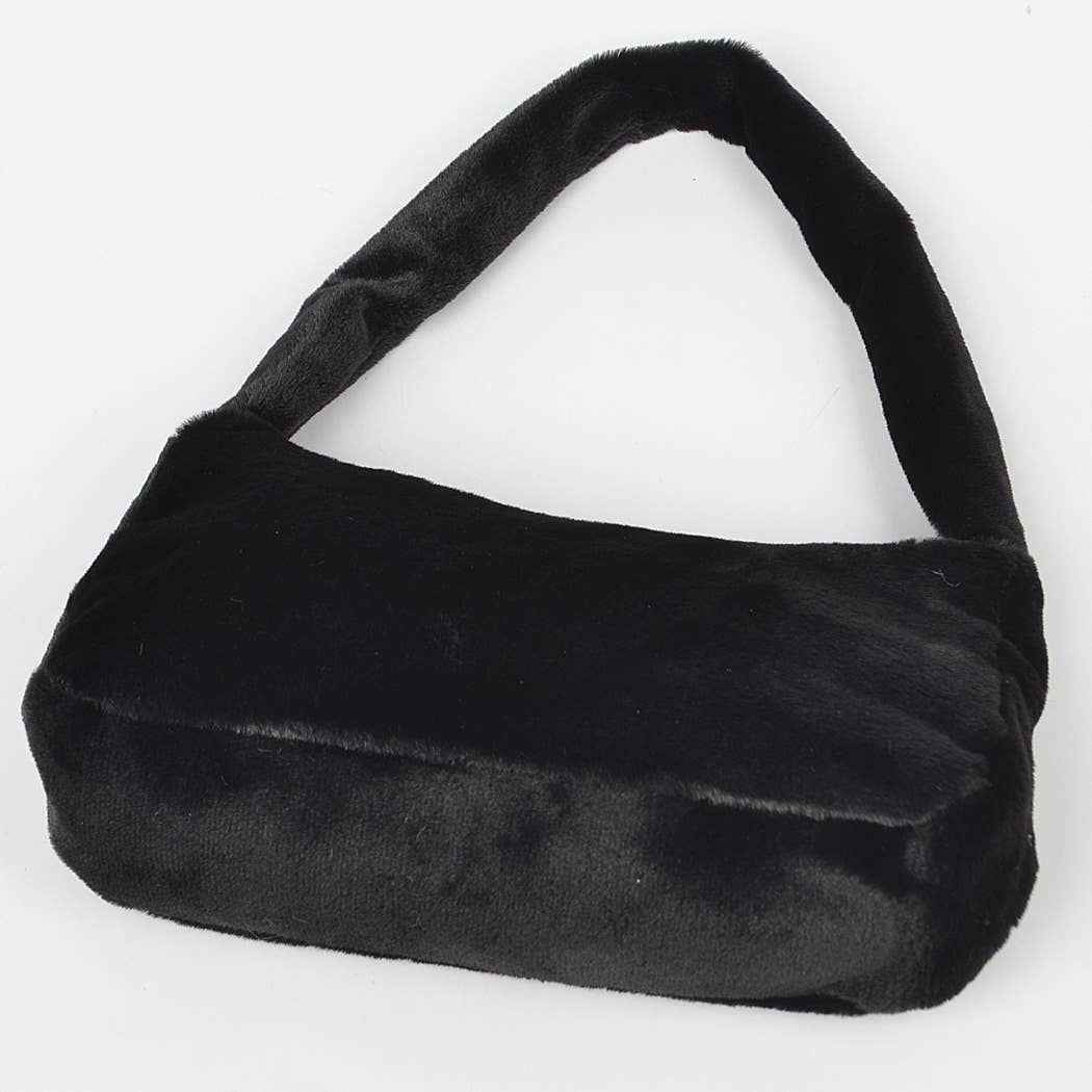 HPC5123 SOLID FAUX FUR SHOULDER BAG: Red