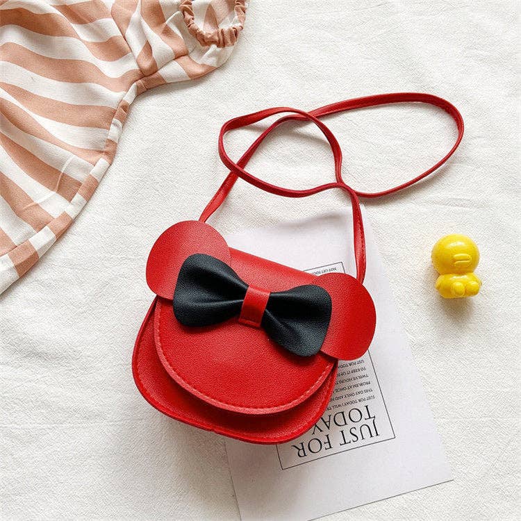 Girls Mini Cartoon Cute Crossbody Coin Purse: Red