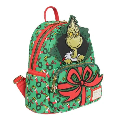 Loungefly How the Grinch Stole Christmas Grinch Christmas Present Mini Backpack - Limited Edition Exclusive