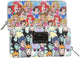 A Loungefly Disney zip-around wallet featuring a split design with two different character print patterns: a top section with Disney Princesses and a bottom section with Disney Villains, complete with a black metal Disney logo plaque on the front.