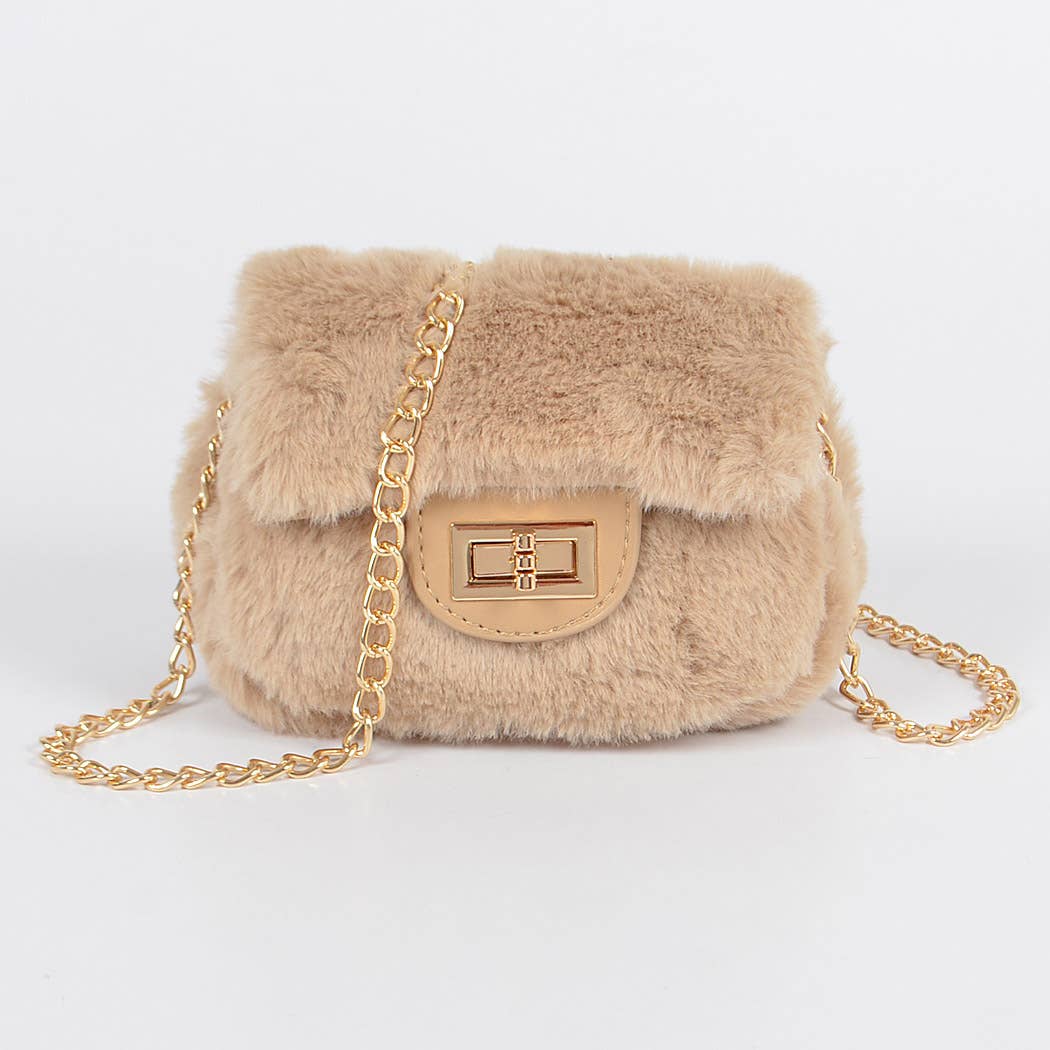 Faux Fur Mini Bag: Green