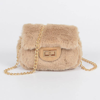 Faux Fur Mini Bag: Green